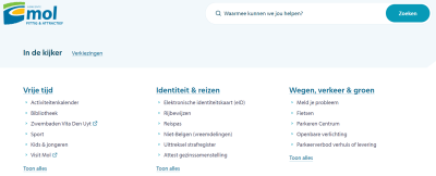 Website Gemeente Mol homepage